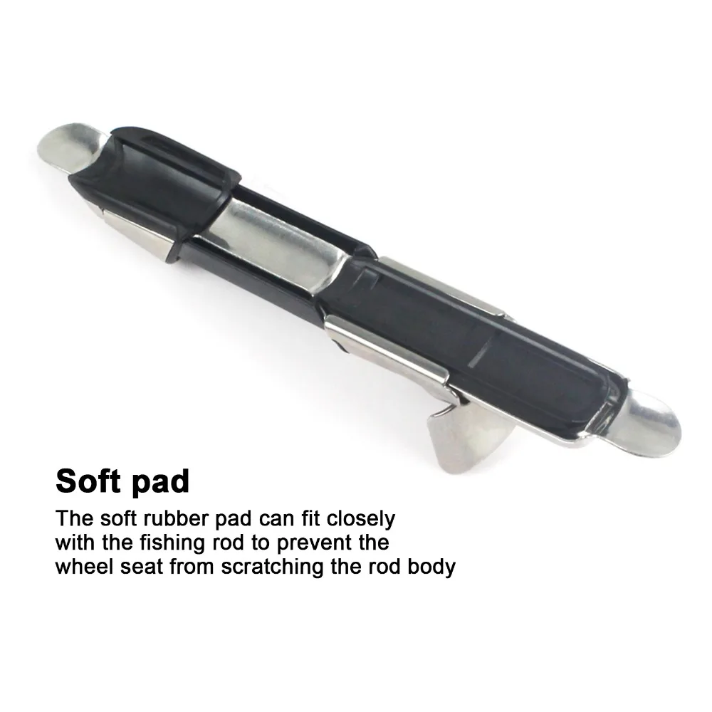 5 قطعة مقعد عجلة قصبة صيد خشبية من الفولاذ المقاوم للصدأ مع وسادة مطاطية مقعد بكرة صيد خفيف الوزن مقعد قضيب بكرة الصيد #6