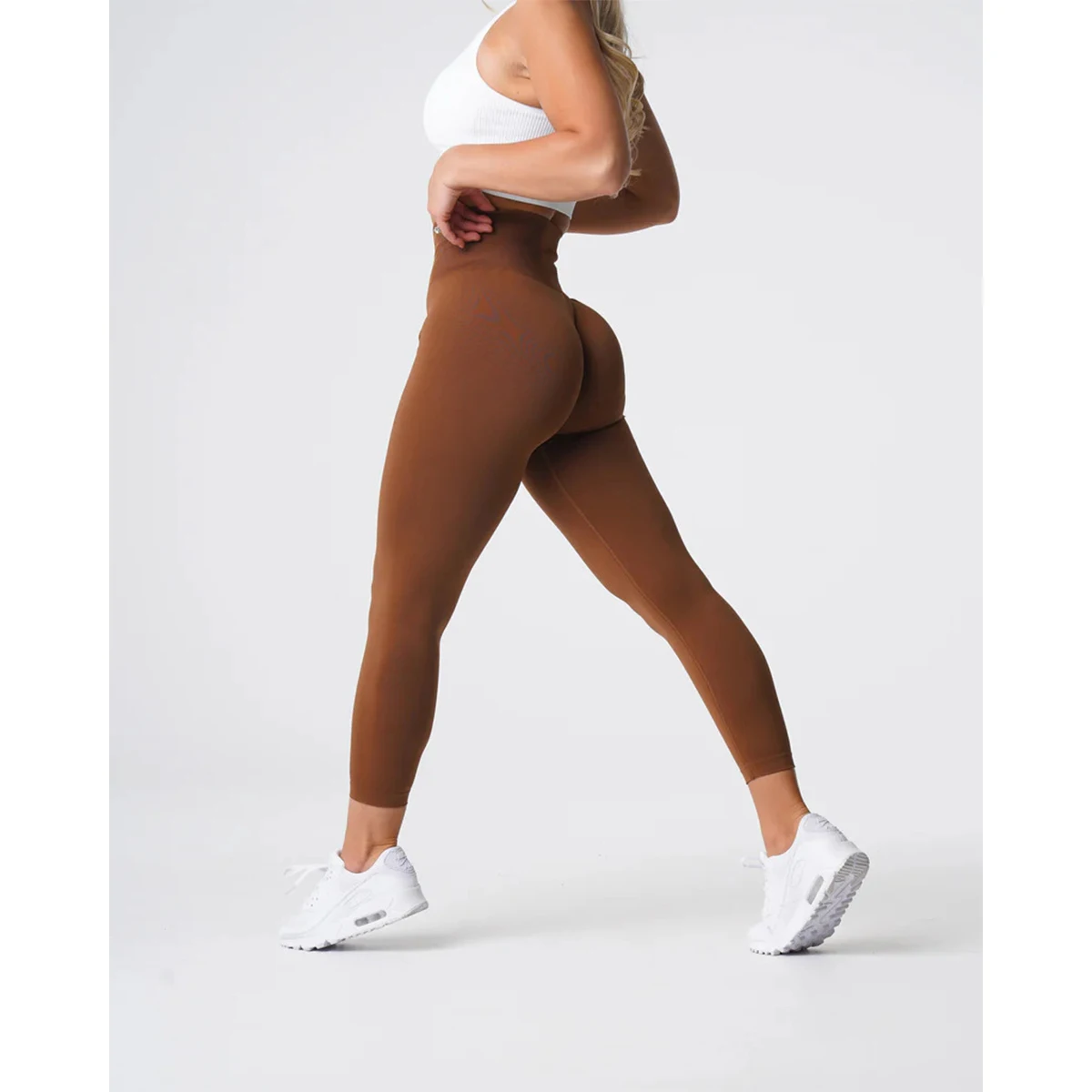 TKITK Solid Leggings Women Seamless Sports  Scrunch Bum Tights cycling shark pants Yoga shorts Gym navigation nv Workout wear image 2