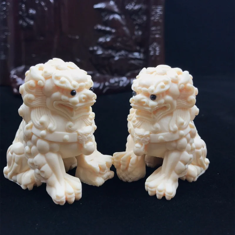 

Factory Direct Supply Ivory Nut Carved All the Best Lion Creative Ornaments Home Desktop Car Decoration Crafts