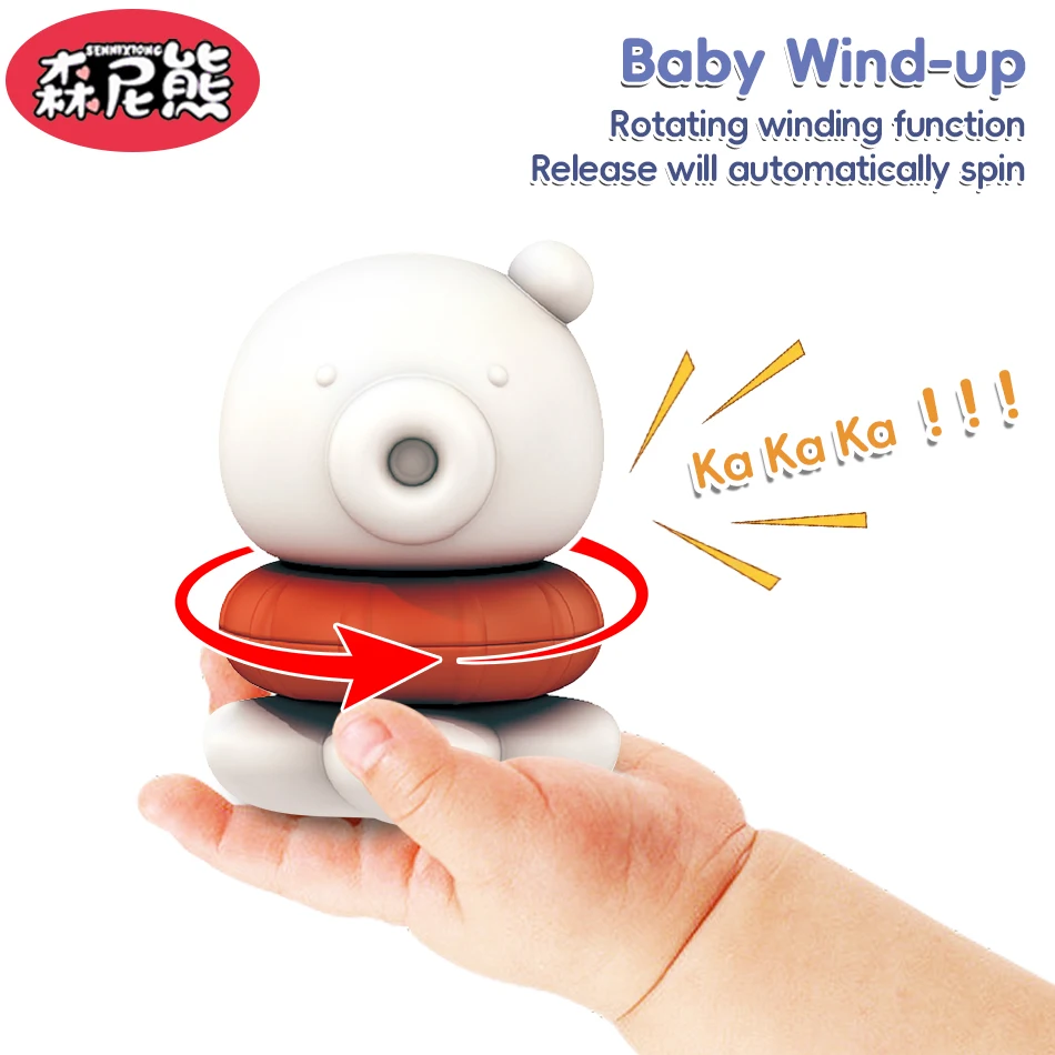 SENNIXIONG Baby Tafelbel Schattige Puppy Krab Haai Rammelaar Baby Kauwbare Bijtring Montessori Zintuiglijke Speelgoed Voor Peuter Walvis Doos Gift