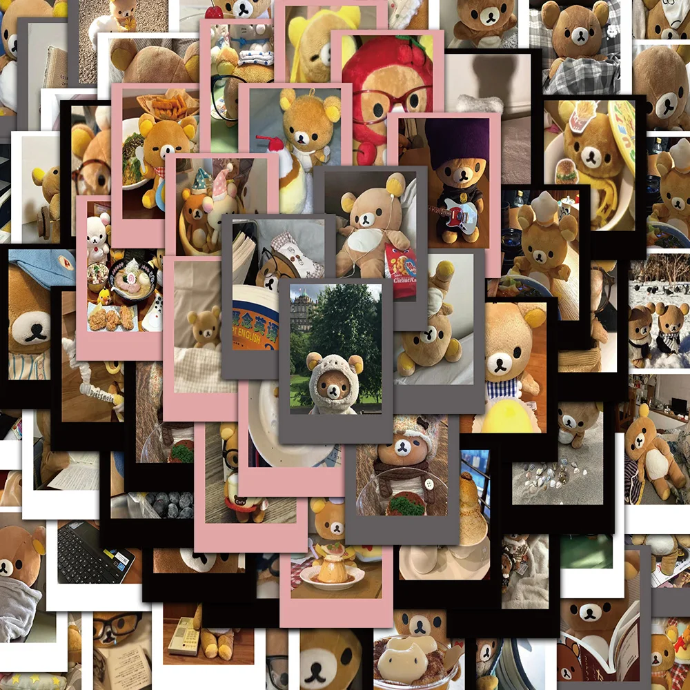 64 قطعة من ملصقات الكتابة على الجدران الإبداعية لبطاقة بولارويد سهلة الدب، جراب هاتف للتزلج على الجيتار، ملصقات تزيين مقاومة للماء #1