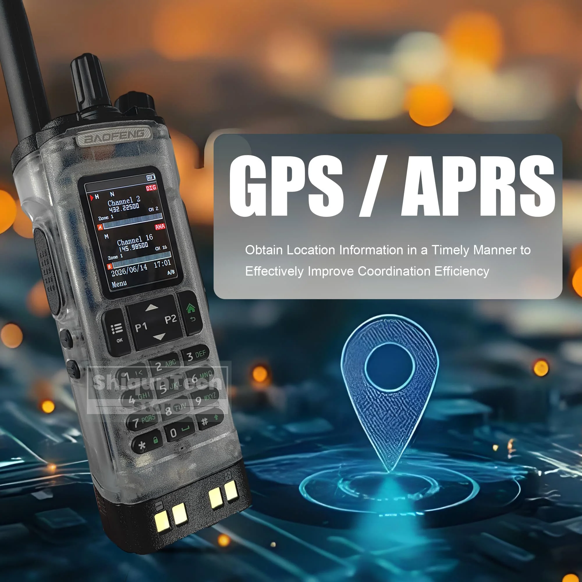 Baofeng DM-32 DMR Digitial Walkie Talkie Transparent GPS APRS AES256 VHF UHF AM FM Dual Time Slot DM-32UV Amateur Two Way Radios