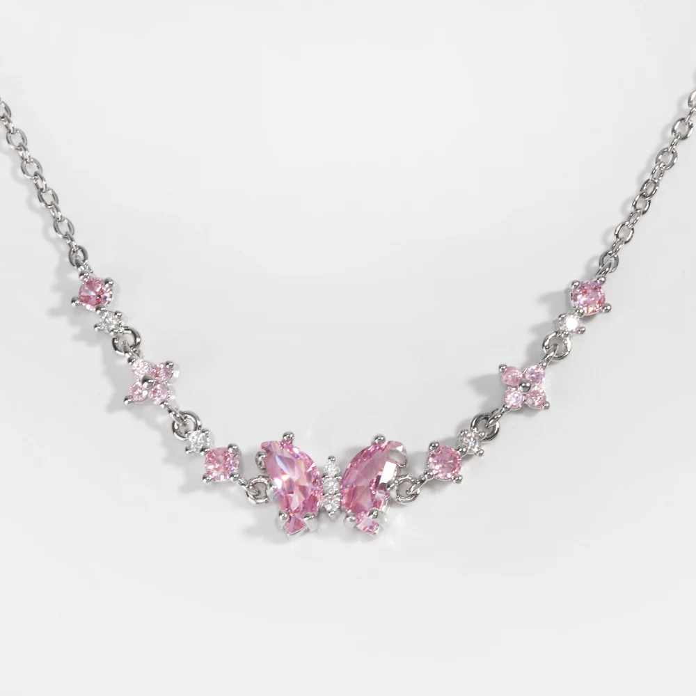 Pink Bowknot Bracelet for Women, Waterproof Gold Plated Chain Bracelets, Silver Color Bow Tie Charm Unique Jewelry