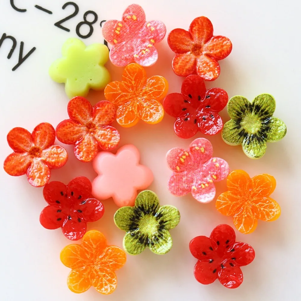 10pcs Mini Kawaii Cute Fruit Flower Plant Flat Back Cabochons Scrapbook Diy  Party Hairpin Accessories Home Decoration Craft