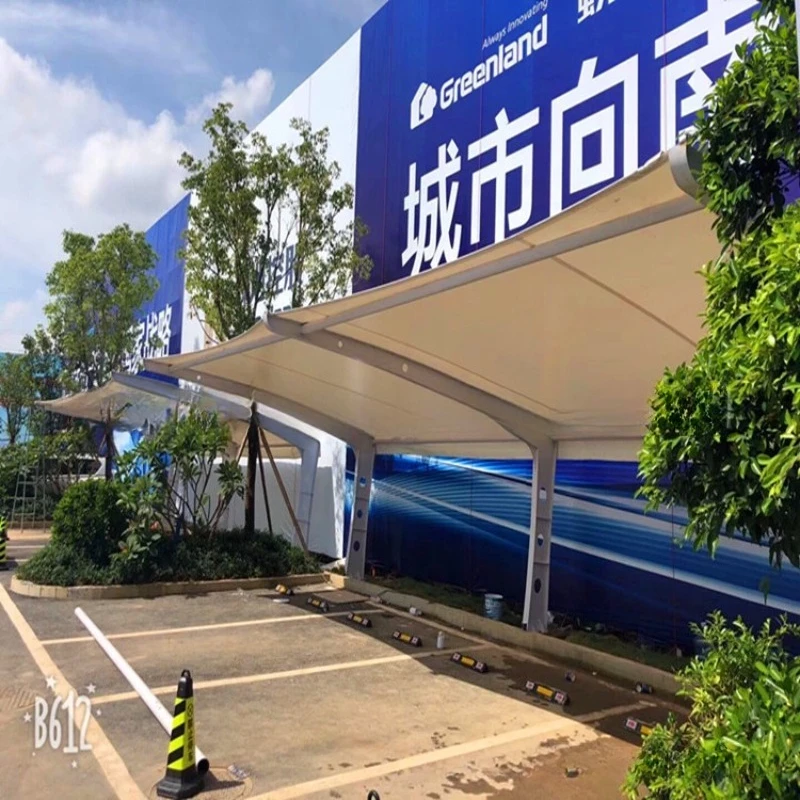 Community steel structure tension film parking shed charging pile car awning