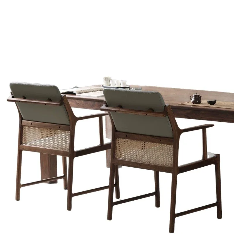 Solid wood simple computer table and chair home learning sedentary back chair