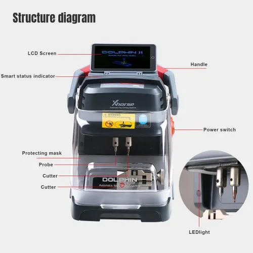 Xhorse Cá Heo II XP-005L XP005L Tự Động Di Động Chìa Khóa Máy Cắt Có Điều Chỉnh Màn Hình Và Xây Dựng Trong Pin