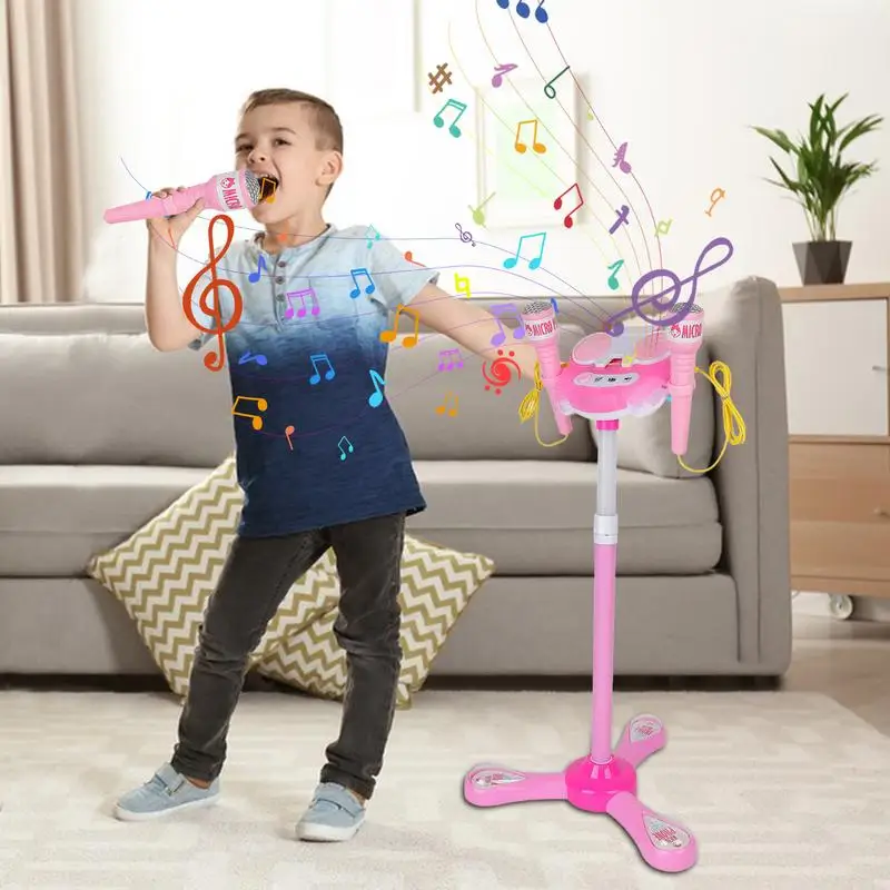 Microphone debout avec support pour enfants, machine de karaoké, ensemble de jeu pour enfants, jouets