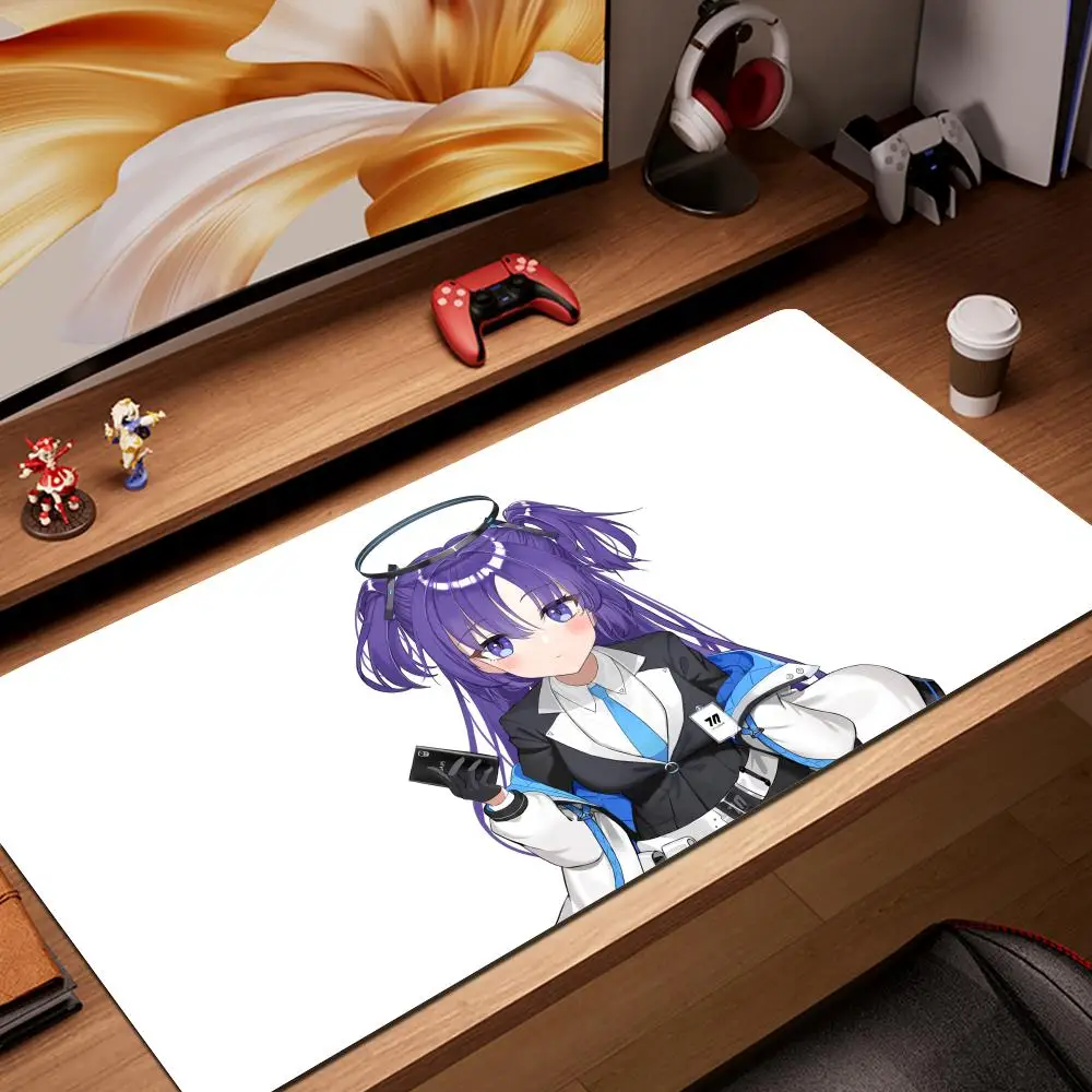 

XXL Hayase Yuuka Desk Mat Gaming Accessories blue archive Cute girl Mouse Pad Office Gamer Keyboard Desk Mat Non-Slip Laptop Pad