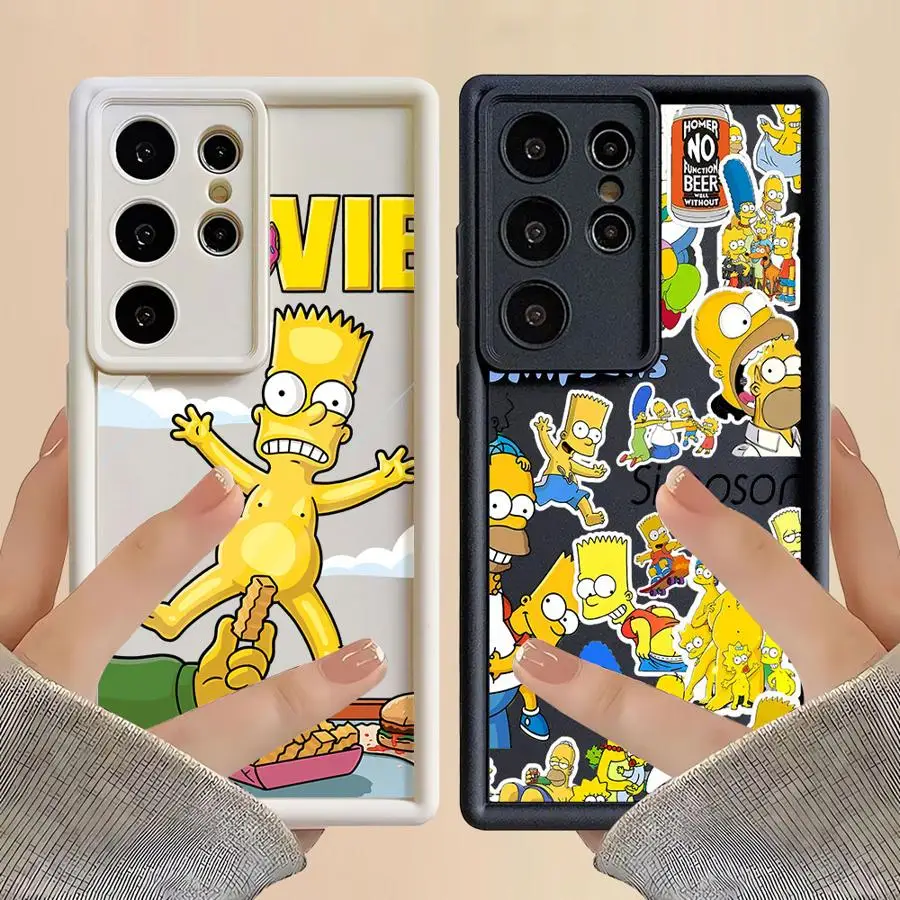 Silicone Case for Samsung Galaxy S23 S24 S25 Ultra S22 S20 FE S21 Plus Note 20 Shockproof Phone Cover Disney Homer S-Simpson