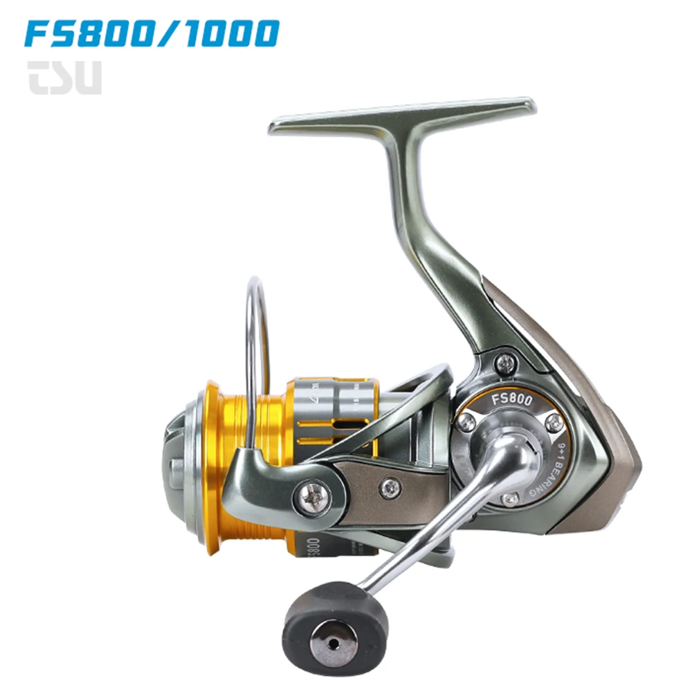 TSURINOYA FS800 FS1000 Spinning Reel Stainless Shallow Spool Ultralight Lure Baits Fishing Coil 10BB 5.2:1 4kg For Trout Fishing