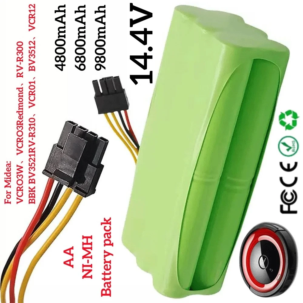 

Vacuum cleaner robot battery VCR03W 14.4V NI-MH AA suitable for Midea VCR03W VCR03 battery Redmond RV-R300 BBK BV3521 RV-R310