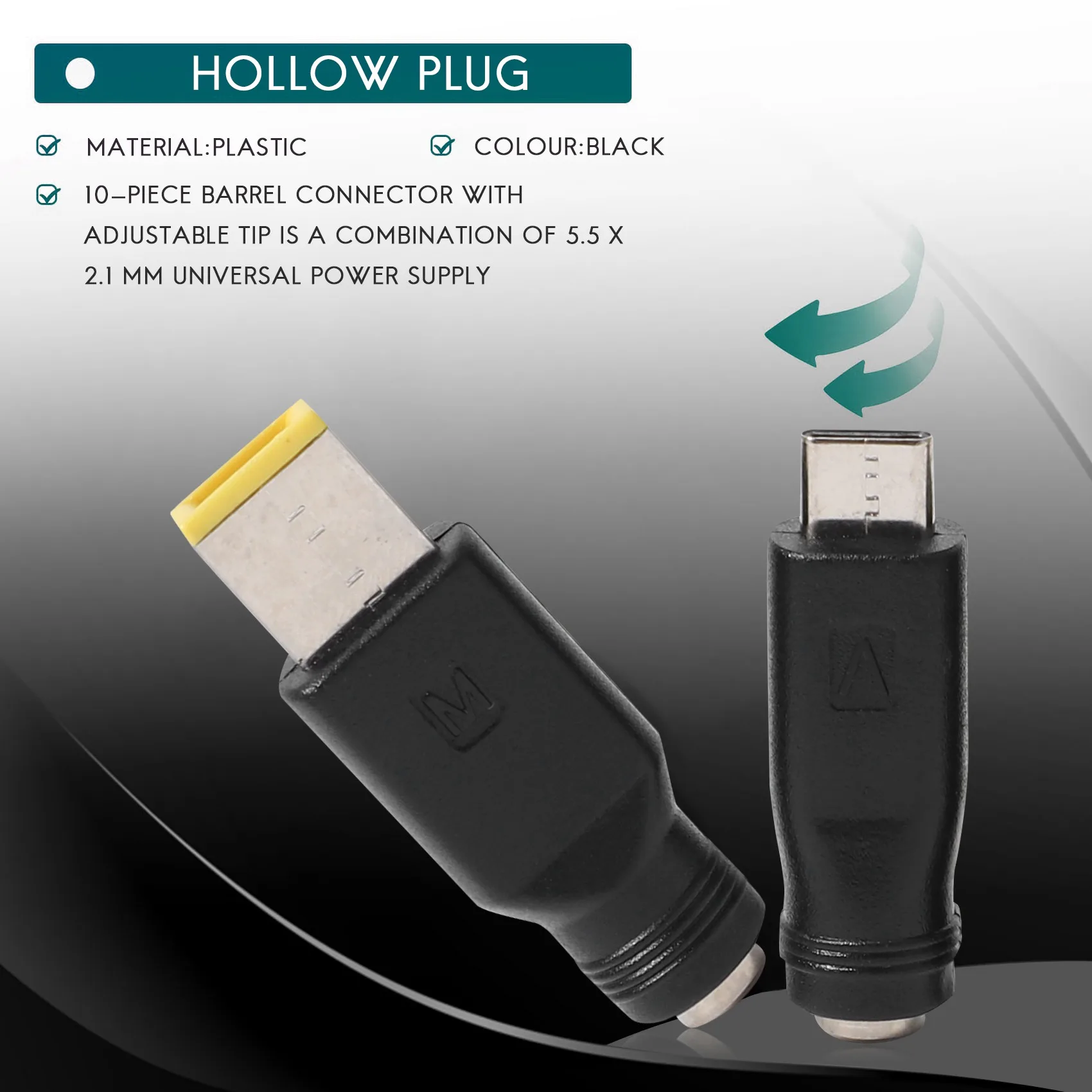 Prise multifonctionnelle DC interchangeable, alimentation CC, USB vers 5,5x2,1