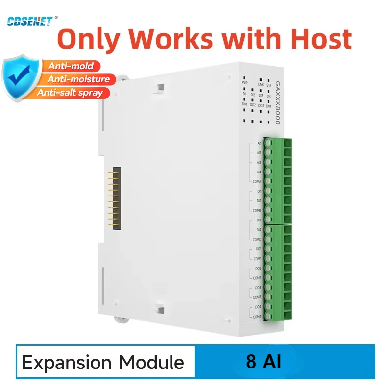 8ai expansion remote io modul rs485 ethernet cdsenet gxaxx0800 analoge schalter erfassung modbus tcp rtu funktioniert mit host