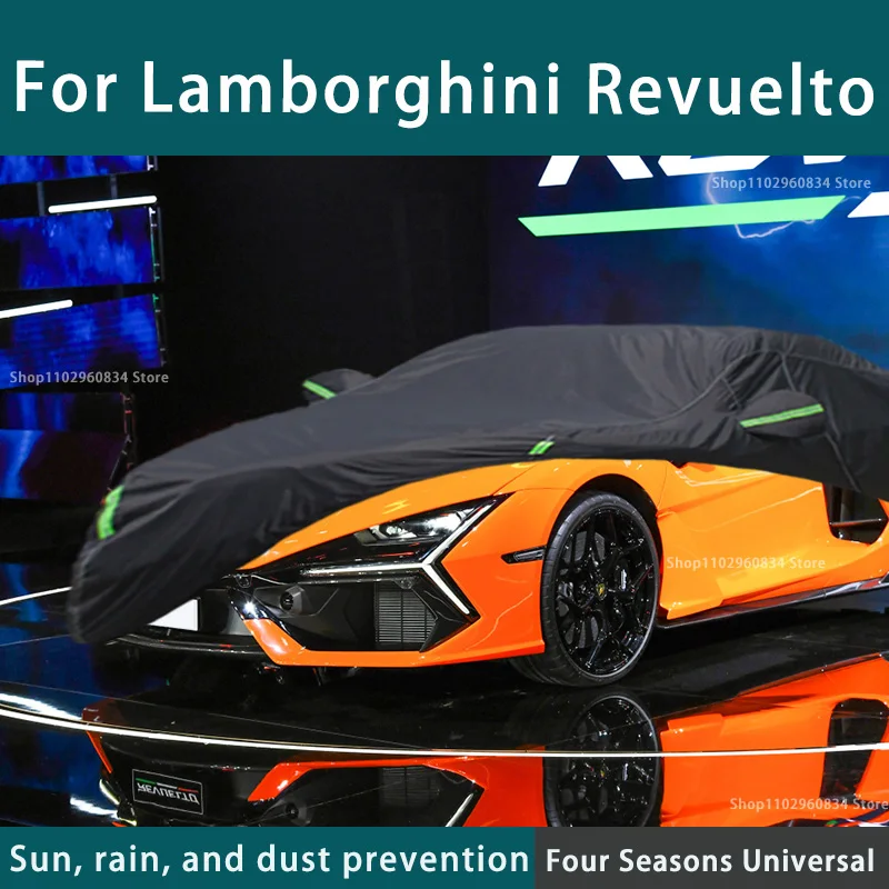 

For Lamborghin Revuelto 210T Full Car Covers Outdoor Uv Sun Protection Dust Rain Snow Protective Car Cover Auto Black Cover