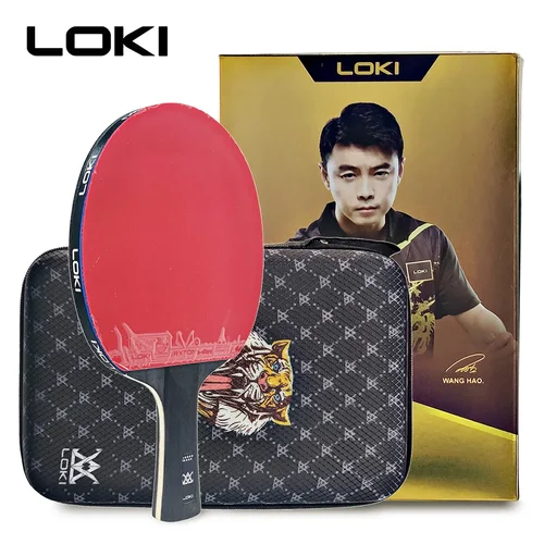 Raqueta de tenis de mesa Loki E Series de 6 estrellas -7-8-9 estrellas, raqueta de tenis de mesa profesional con hoja de carbono, paleta de goma de alta elasticidad