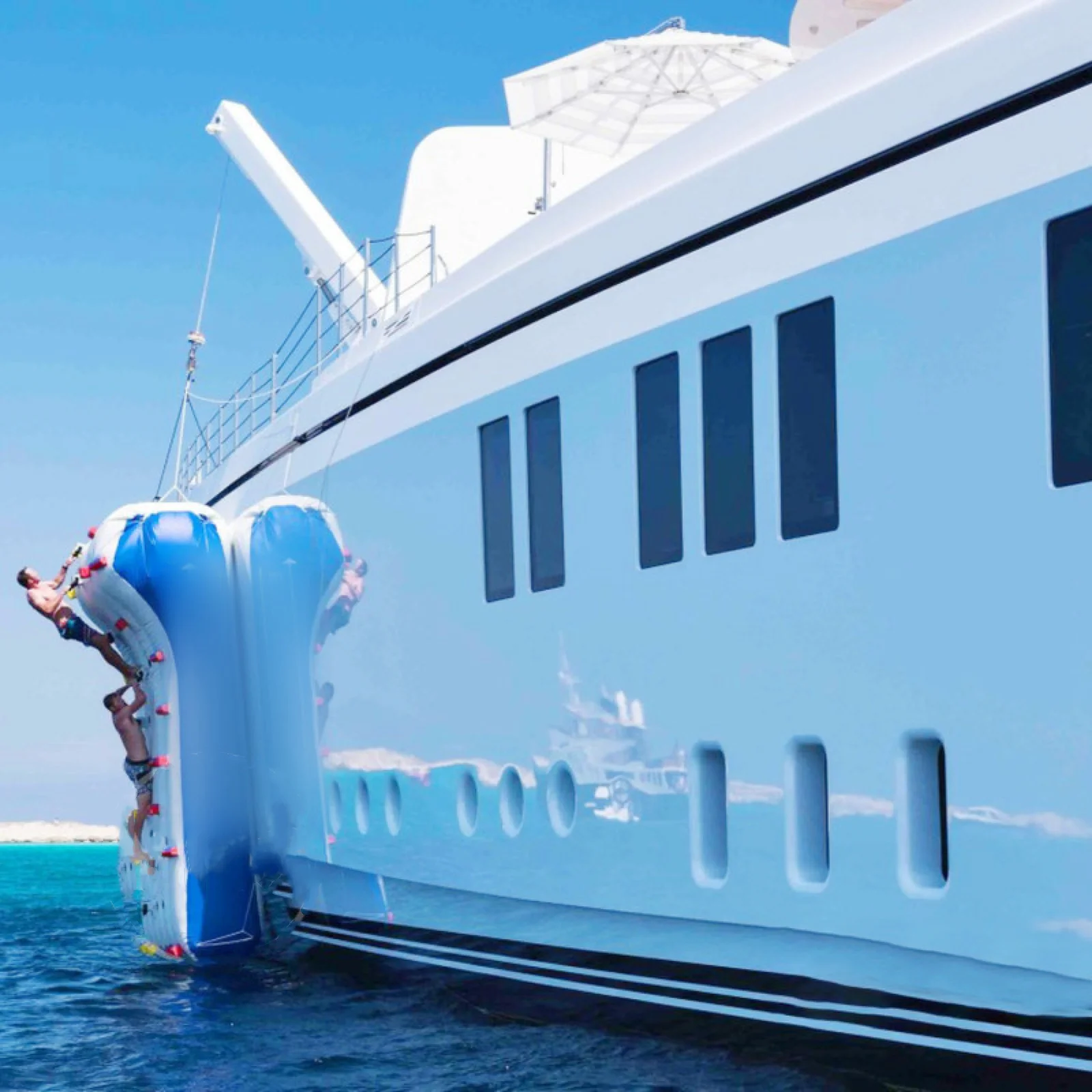 Novo design de parede de escalada de água inflável para adultos para barco
