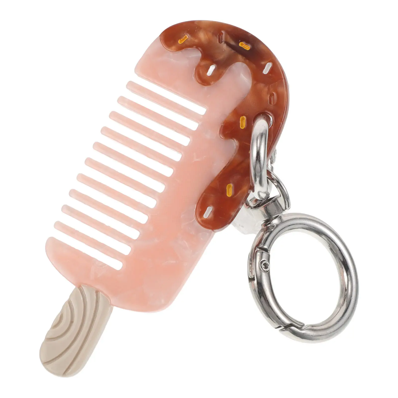 Mini Hair Comb Small Cute Acetate Portable Comb Keychain Detangle Wide Tooth Pocket Travel Barbers Styling Tool for Purse Women