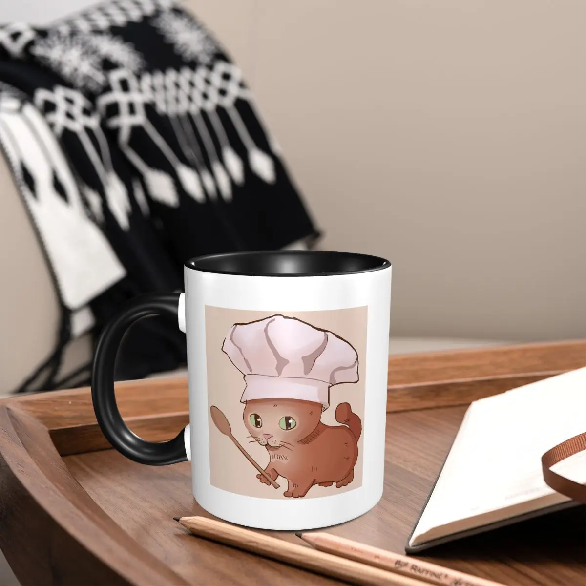 Chef Cat Kitten Meme Lemme Mug Funny Ceramic Coffee Cups Tea Mugs Milk Cup Drinkware Gifts for Woman Man