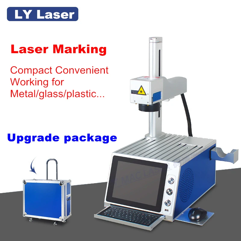 Desktop 30W Fiber Laser Marking Machine 20W Metal Engraving Machine With build In Touch Screen Computer For PVC Plastic Stainles