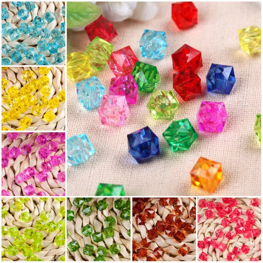 8/10/12/14mm Transparent Square Acrylic Loose Spacer Beads For Jewelry Making Handmade Diy Necklace Bracelet