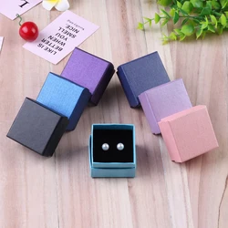 5Pcs 5x5x3cm Ring Box Wedding Favors Girl Gift Jewelry Studs Jewellery Display Storage Paper Cardboard Case Bags Pouch Organizer