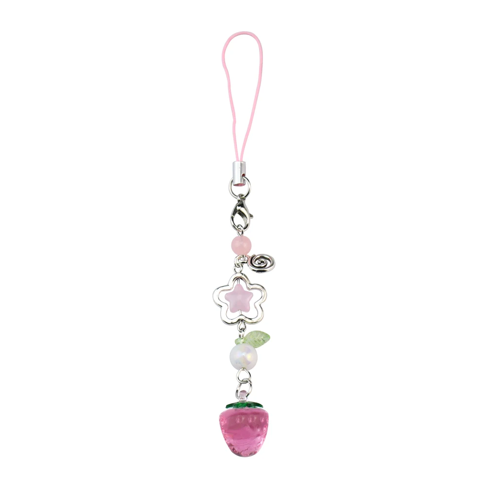 Sweet Y2K Cute Strawberry Keychain Cellphone Charm