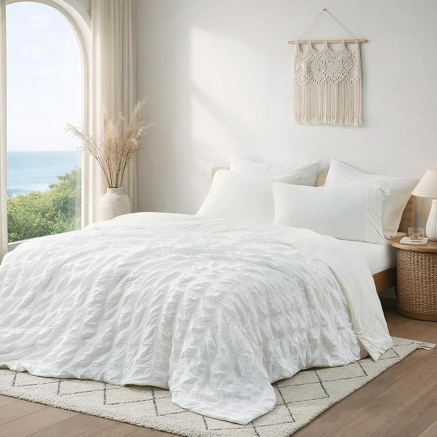 

Одеяло King Size с охлаждающим эффектом, легкое дышащее летнее одеяло для тех, кто страдает от жары, белый клетчатый дизайн