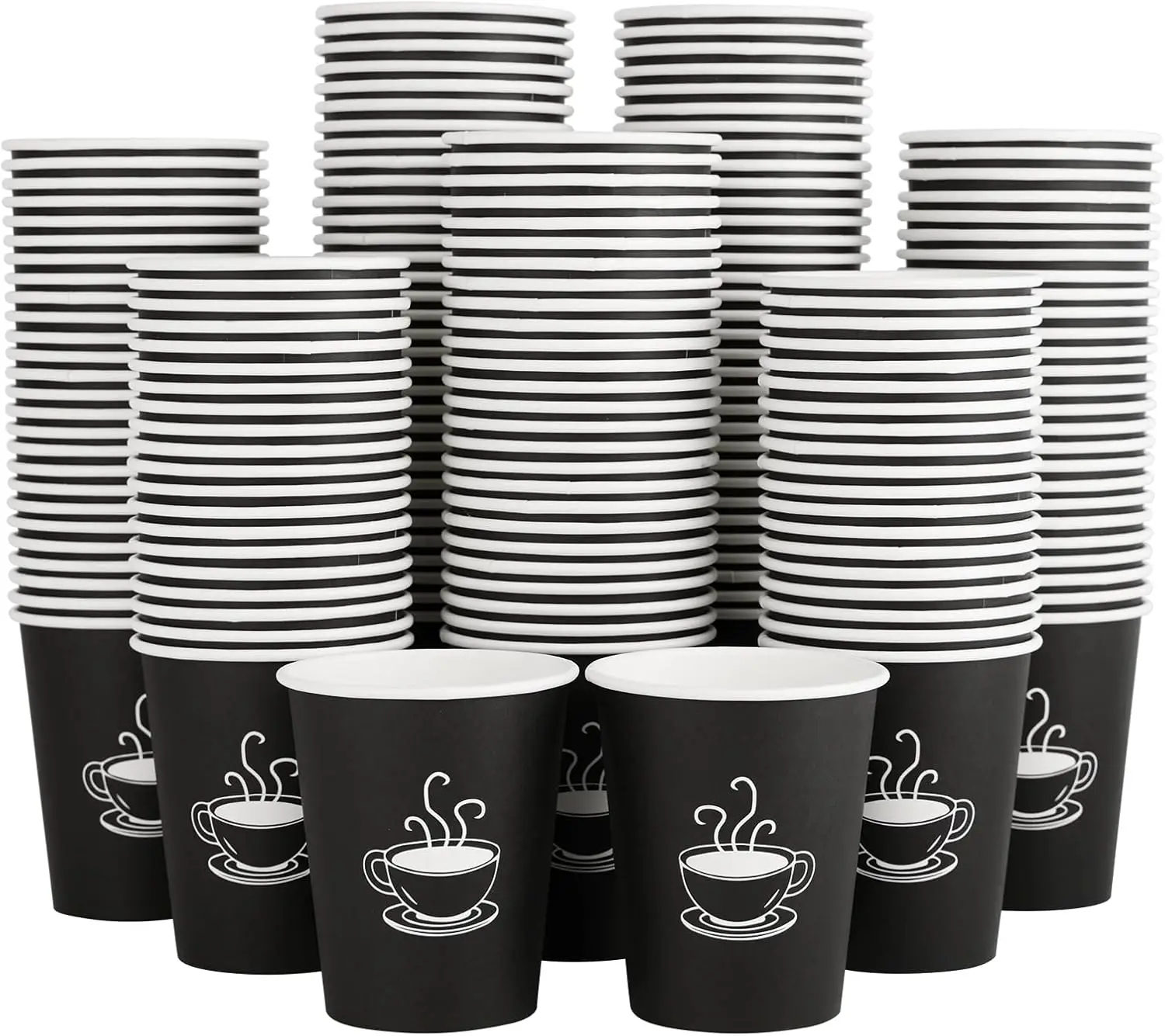 

360 Pack 8 oz Paper Coffee Cups, Disposable Black Paper Cups for Hot Beverage, Drinking Water, Used for Cafes, Offices a