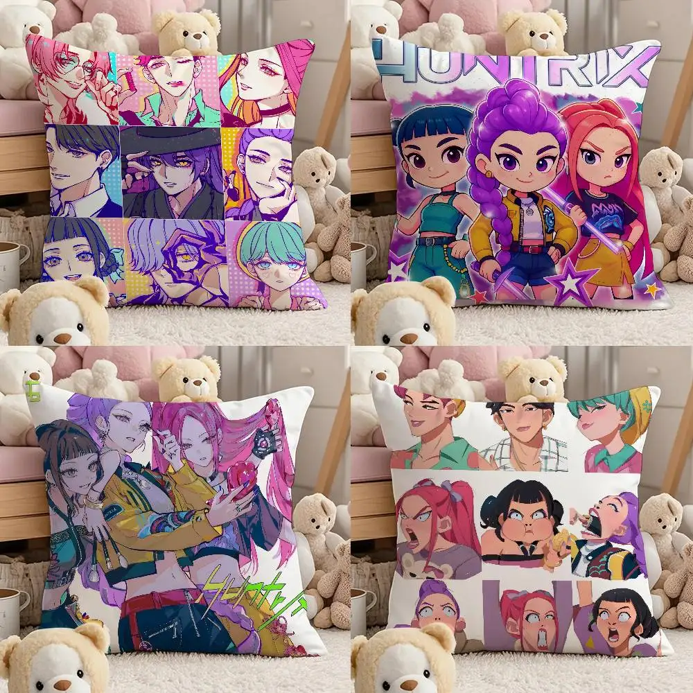 

Anime K-KPoP Demon H-HunTerS Pillow Case Comfort Sofa Bed Silky Elegant Invisible Zipper Custom Decorative Cushion Cover