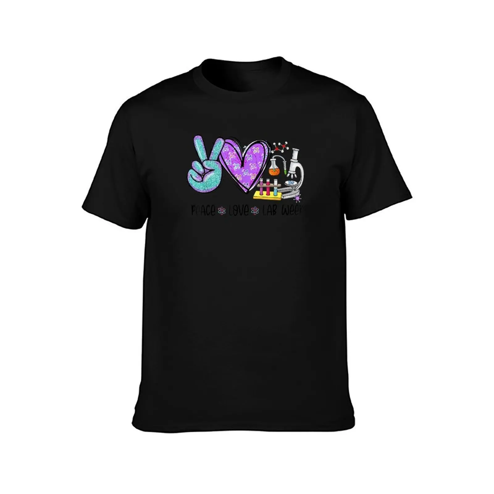 Peace Love Lab Week 2022 Laboratory Tech Technologist T-Shirt Casual Loose Fit Short Sleeve T-Shirt