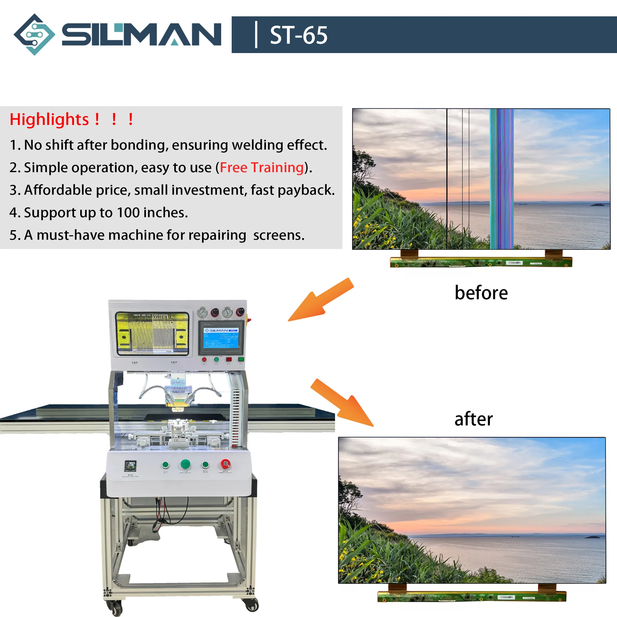 Sliman ST-65 Mini ACF COF Bonding Machine LCD LED TV Laptop Display TAB COG FPC Flex Cable Panel Screen Repairing Device