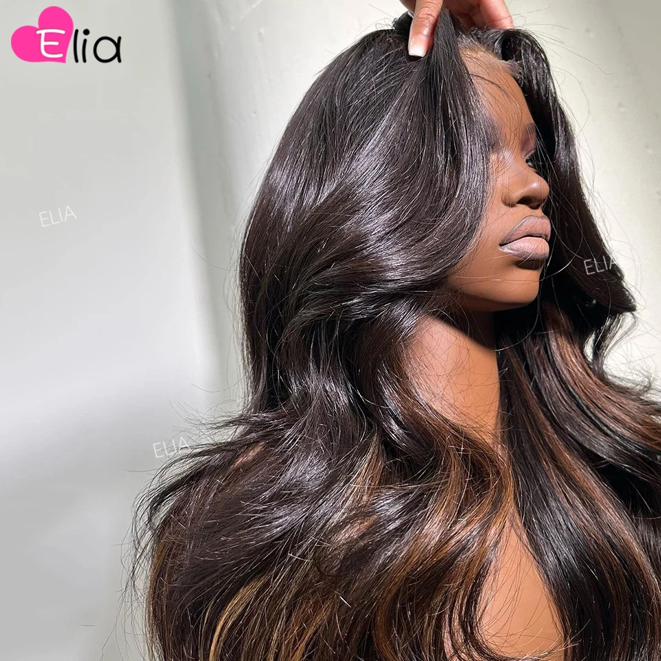 Body Wave Lace Front Wigs 13x6  Highlight Brown Human Hair Lace Frontal Wig 100% Human Hair Autumn Wig Brazilian Human Hair Elia