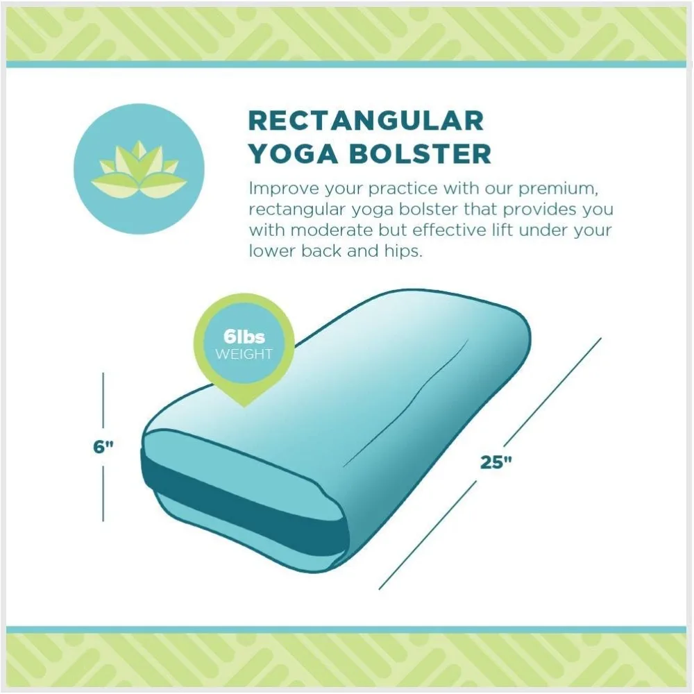 Soy Yoga Pillow - Made in USA with eco-friendly materials - round or rectangular support pad, natural cotton
