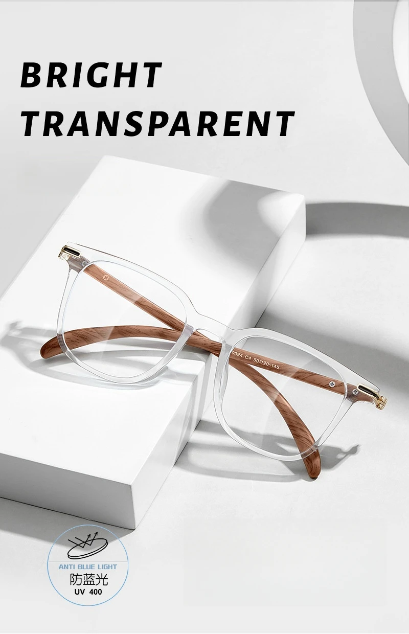 Yimaruili ultraleichte Mode tr90 Holzmaserung Brillen Frauen kleine Gesichter quadratische optische Rezept Herren Brillen Rahmen 21009 – Detail 1