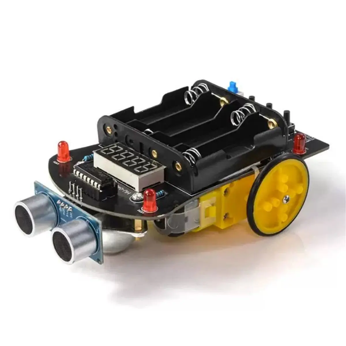 A48U DIY Smart Car Soldering Practice Kit Small Car Robot DIY Soldering Kits Ultrasonic Distance Measuring Smart Cart