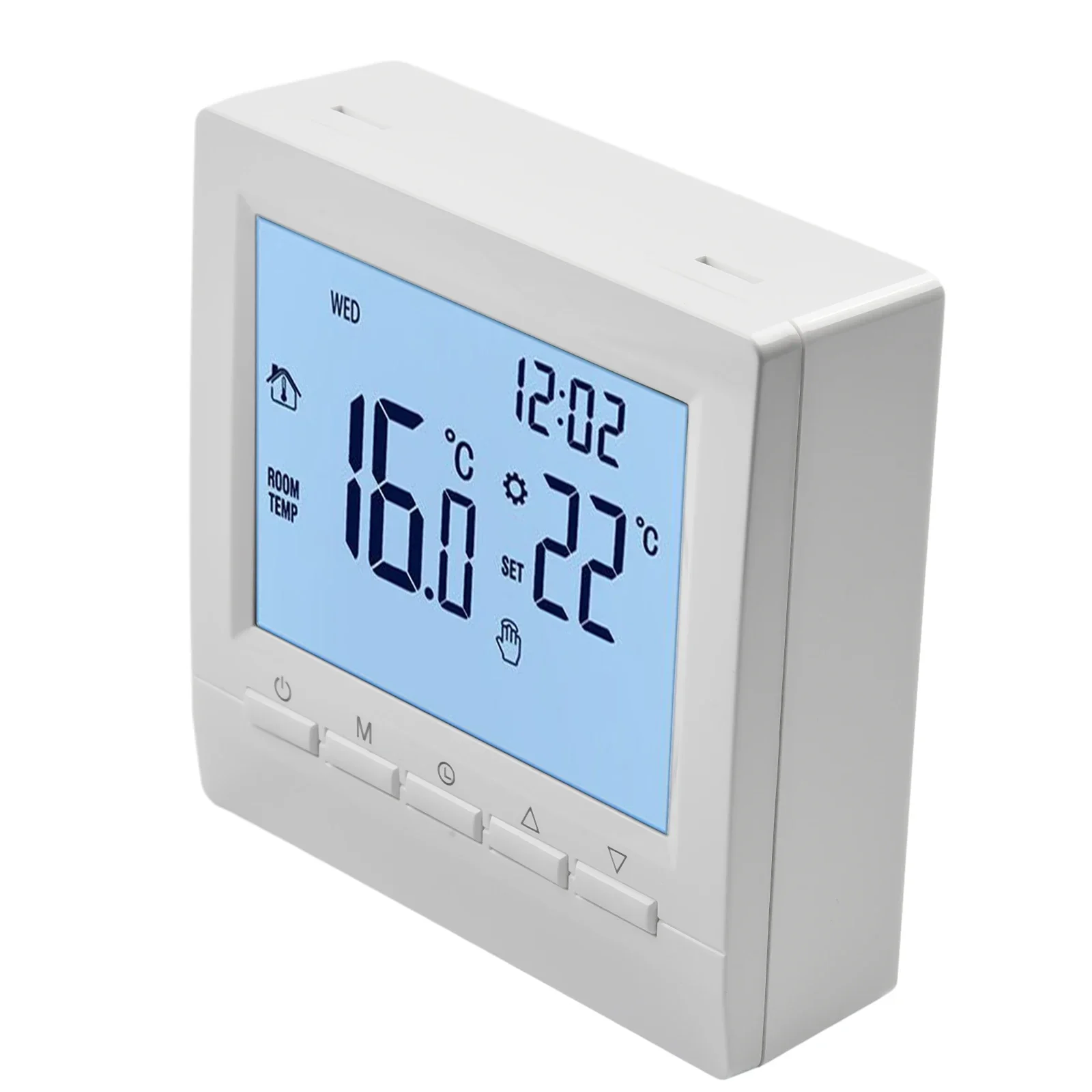 1PC LCD Room Temperature Controller, Gas Boiler Thermostat, Wall Or Stand Placement, Battery Powered, Easy Installation