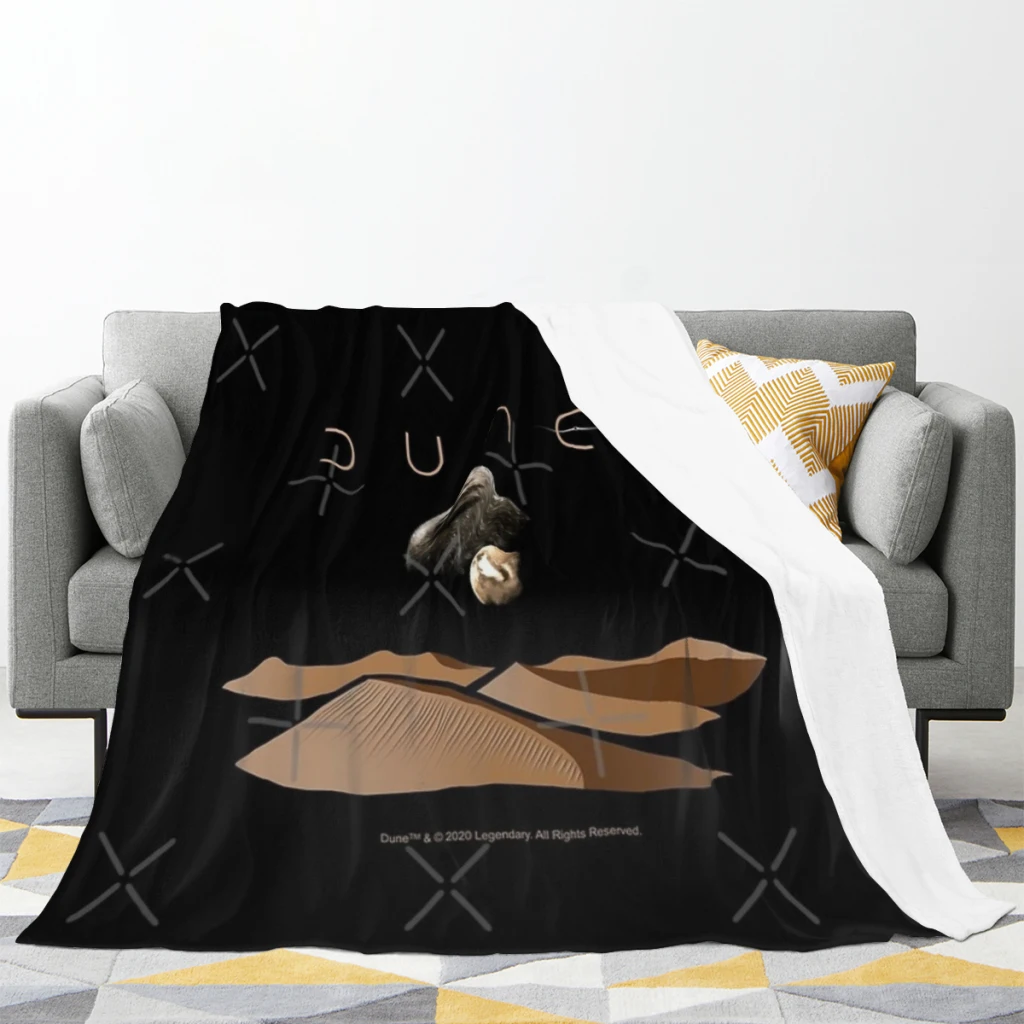 Dune Landscape with Moons of Arrakis Thin Blanket Fluffy Soft Bedroom Decor Sofa Blankets Comforter Home and Decoration Summer