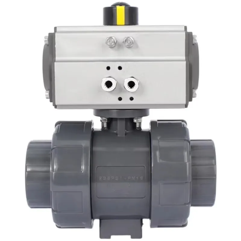 GOGO high quality Q611S-16S 16Bar DN65 Pneumatic Actuators Double Acting UPVC True Uniou Ball Valve