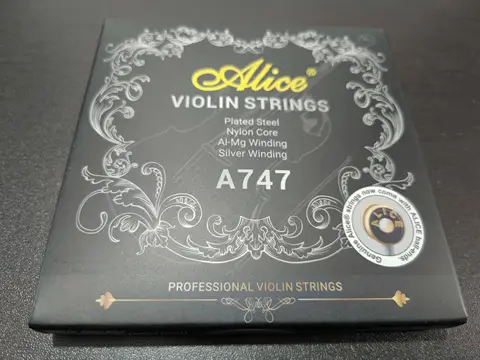 1 Pack Plated Steel Nylon Core Al-Mg Silver Winding 4/4 Scale Violin Strings High end Version Alice A747