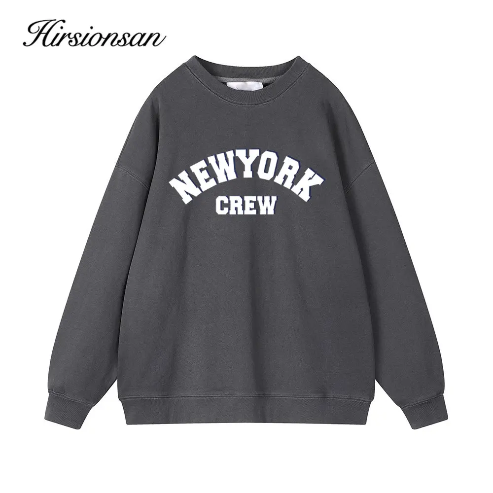 Hirsionsan Vintage Letter Print Women Sweatshirt Full Sleeve Hoodies for Lady Streetwear Autumn Mesh Pullovers Loose Clothes