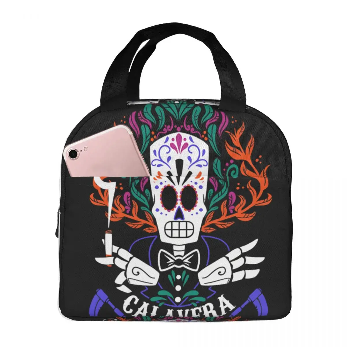 Calavera Lunch Box Bag G-Grim Fandango Unisex Reusable For Outdoor Hand Bag Durable Waterproof