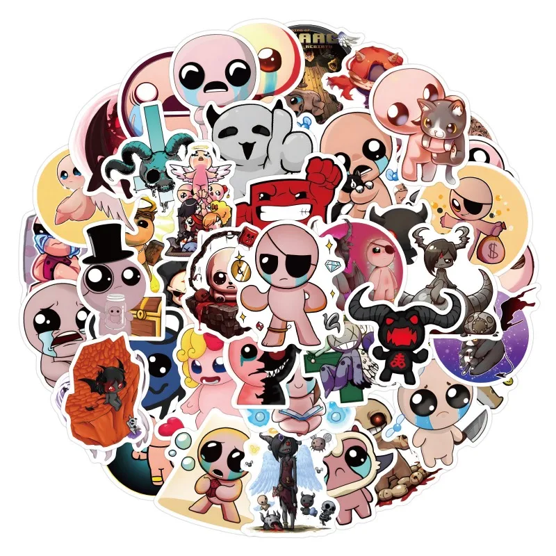 50pcs Game The Binding of Isaac Graffiti Sticker Water Cup Luggage Laptop Mobile Phone Scooter Guitar Decoration Sticker