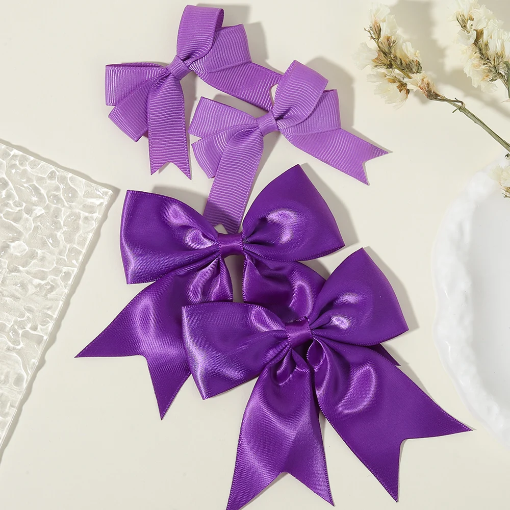4 Stück/Set Mädchen-Haaraccessoires, 2 große + 2 kleine Haarspangen mit Schleifen, süße, niedliche Haaraccessoires für Kinder und Babys zum Tragen – Detail 6