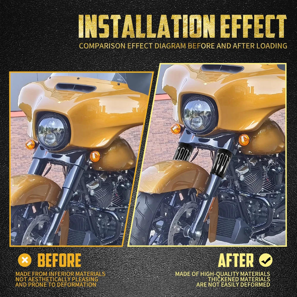 1 Coppia Moto Forcella Anteriore Boot Copertura Per Harley Touring Road King Electra Street Glide Trike 1980-15 2016 2017 2018 2019-2025