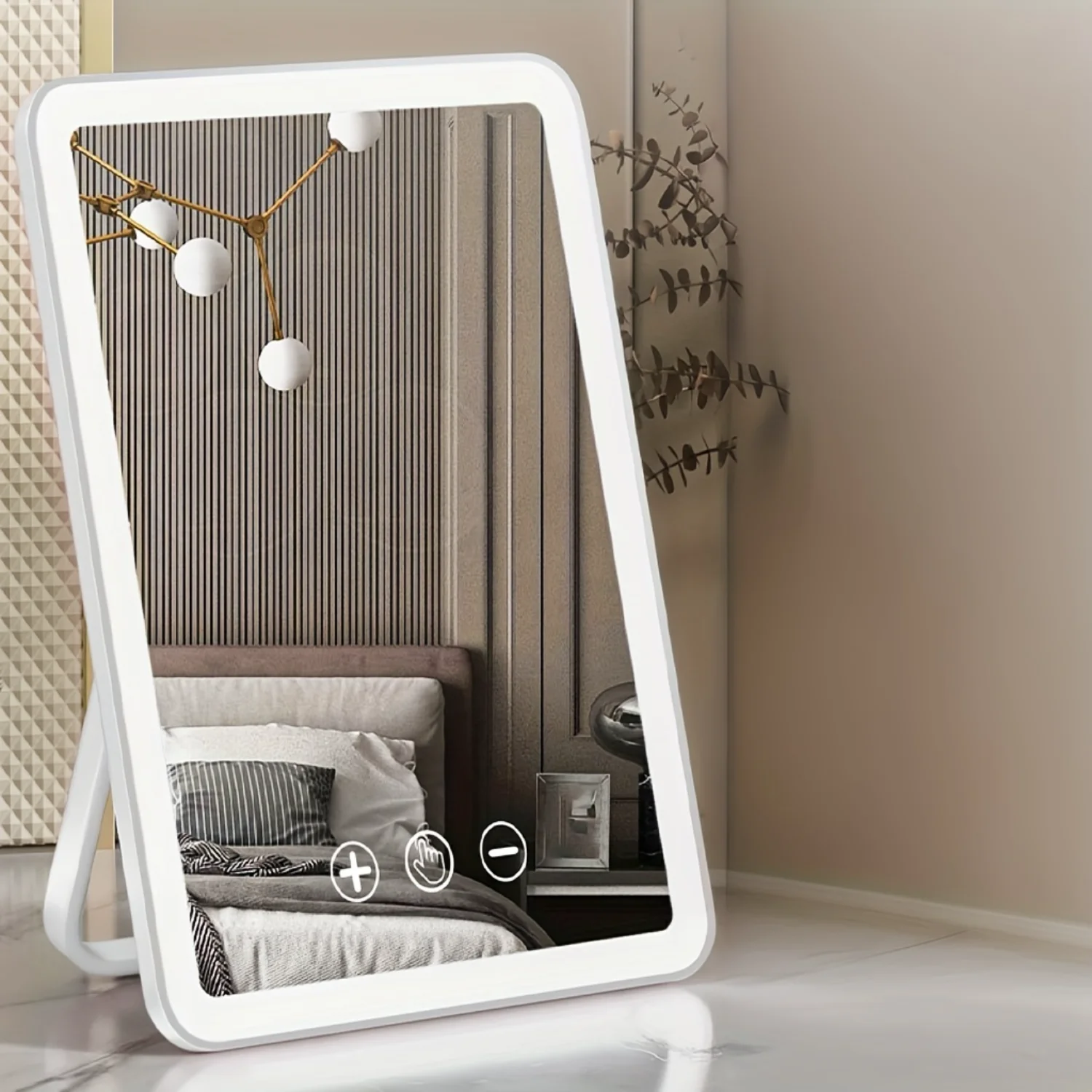 1pc - Gecontroleerde LED-make-upspiegel, draagbare opvouwbare make-upspiegel met invullicht, opladen via USB, schoonheidsspiegel op tafel voor en