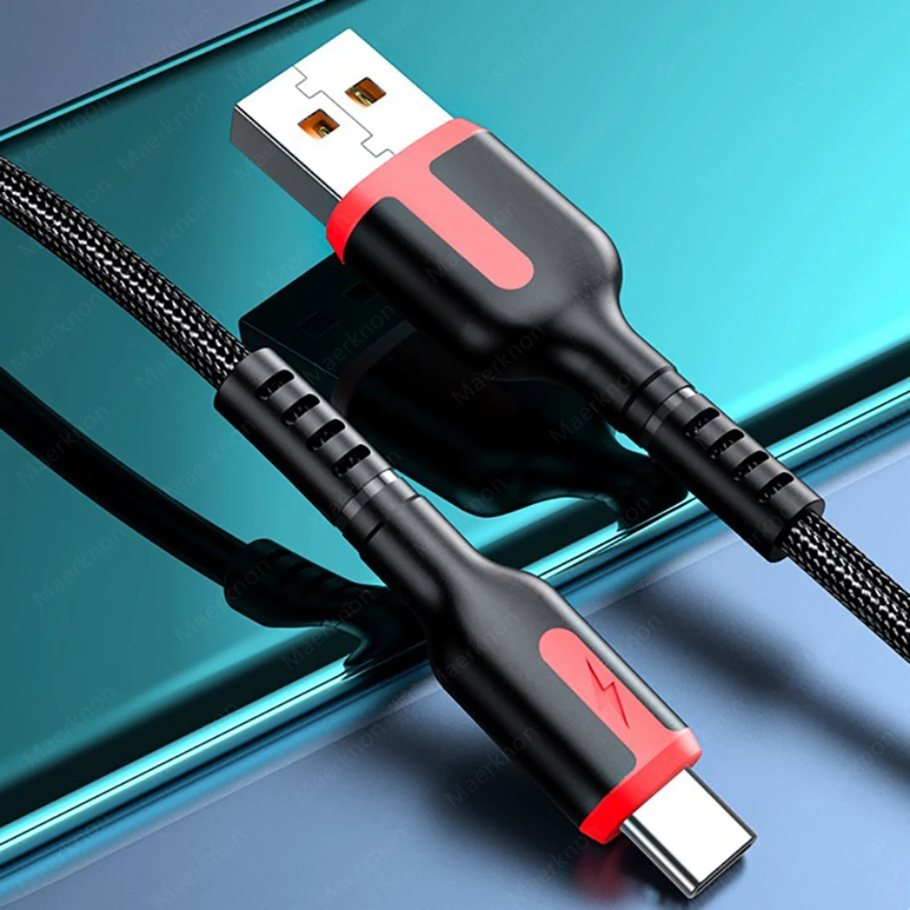 6A 66W USB Type C สาย Super Fast CHARGING Microusb ข้อมูลสายไฟสายชาร์จโทรศัพท์สําหรับ iPhone Samsung Xiaomi Huawei สาย USB C