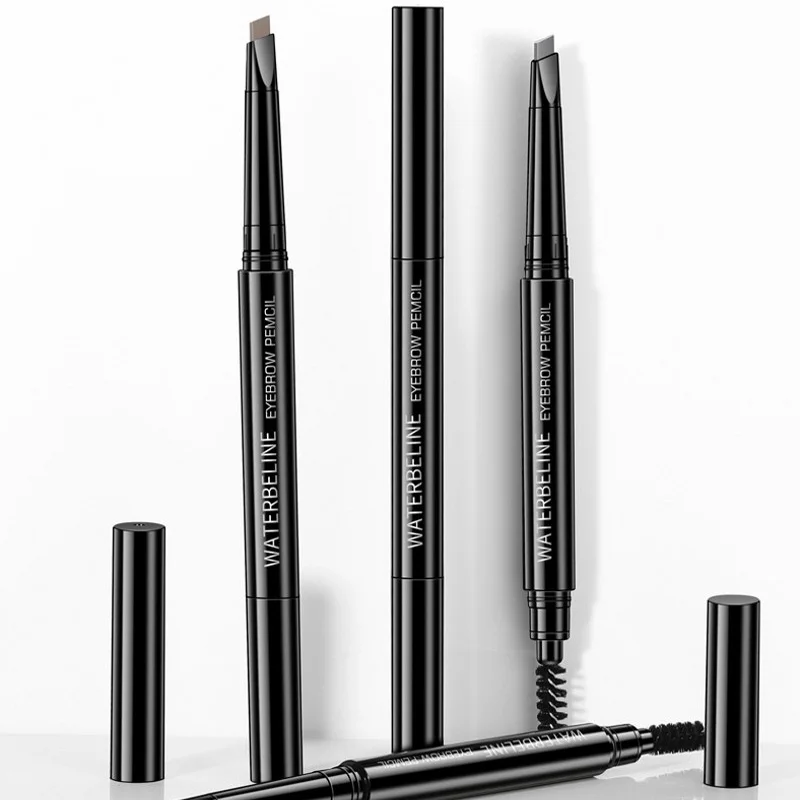 Double Head Eyebrow Pencil Natural Smooth Blade Shape  Eye Brow Tint Pen Waterproof Long Lasting Eyes Black Brown Rotary Makeup