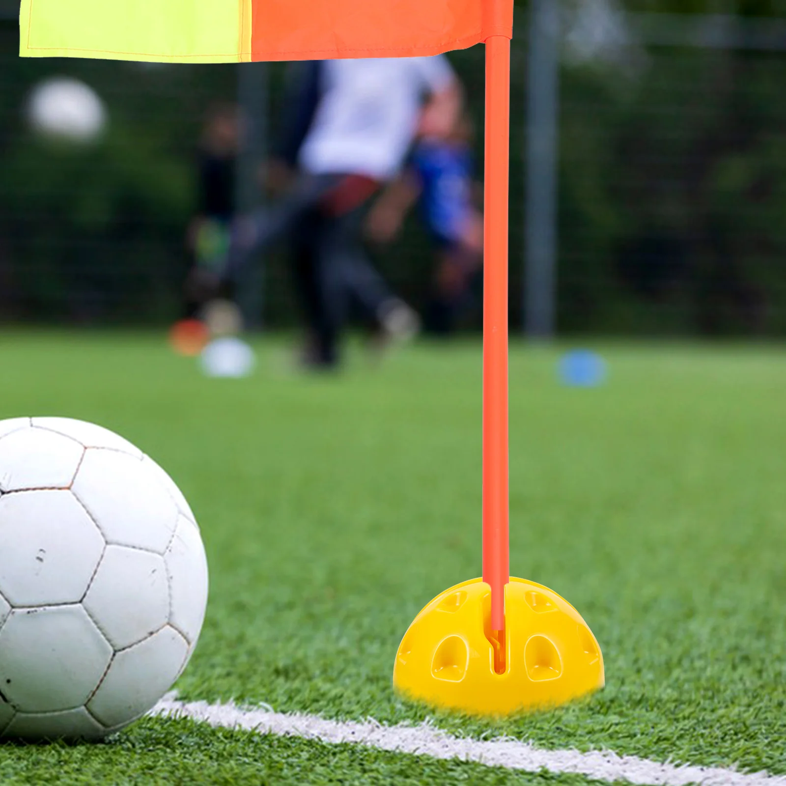 

2pcs Yellow Plastic Football Flag Base Soccer Agility Training Equipment Pole Bases Basketball Sports Supplies Weighted Sturdy