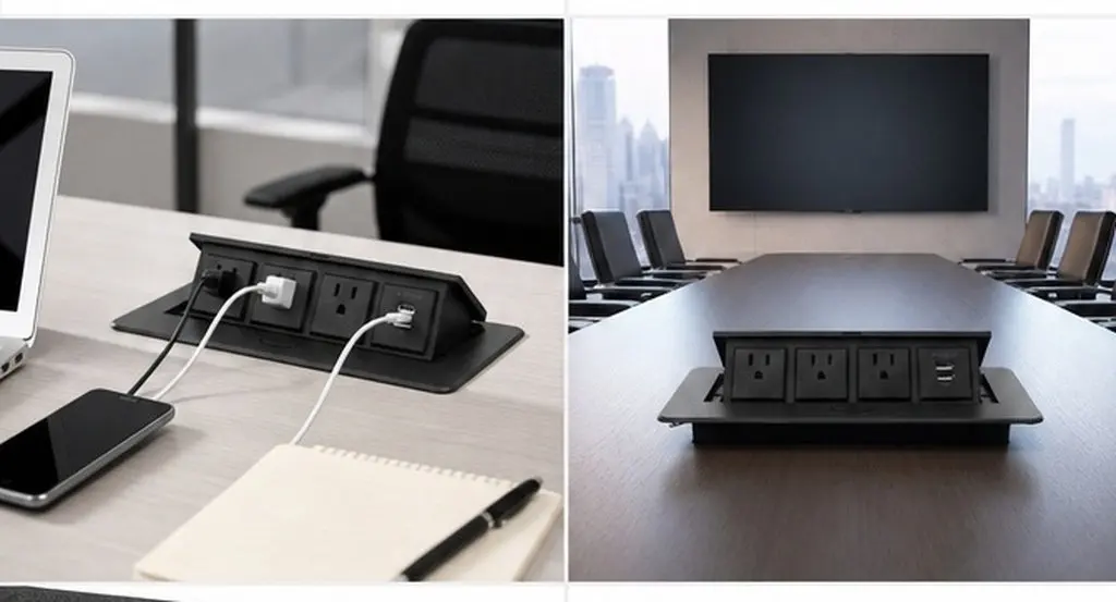 Multiple Outlet Extension Socket Us Standard Multi Functional Desktop Charging Socket Power Strip USB Ports Space Saving Design